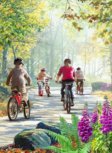 Мальчик с девочкой на велосипеде