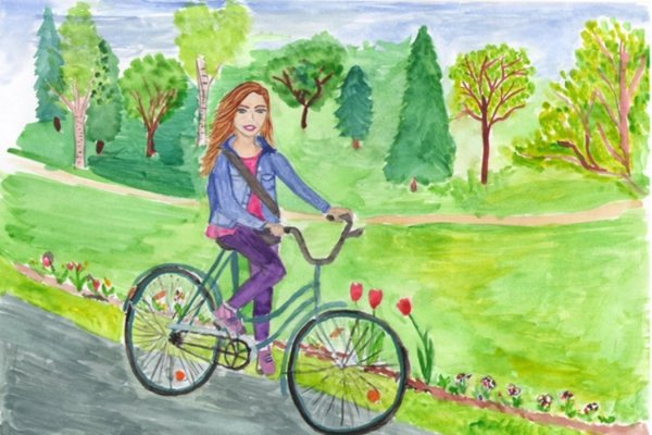 Лето прогулка на велосипеде