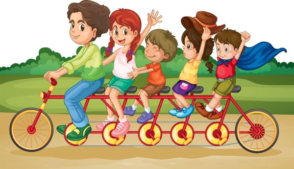 Дети с велосипедом