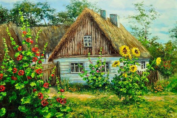 Картины деревенский мотив украинская деревня
