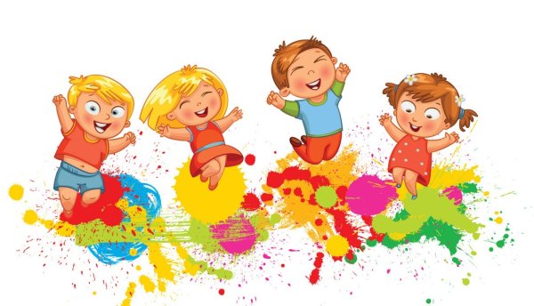 Дети веселятся мультяшные