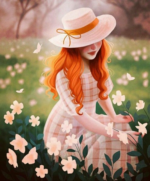 Рыжая девушка на солнце