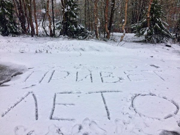 Надпись на снегу