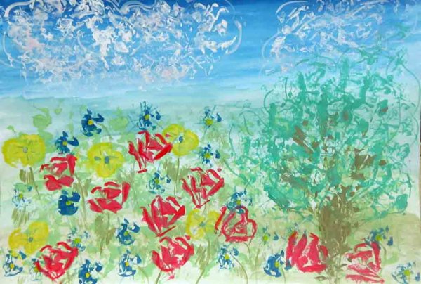 Рисование мятой бумагой