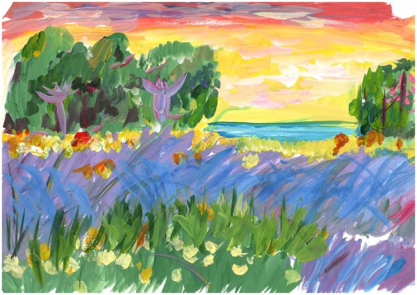 Летние пейзажи для рисования с детьми