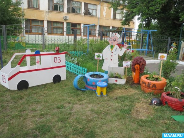 Украсить участок в детском саду