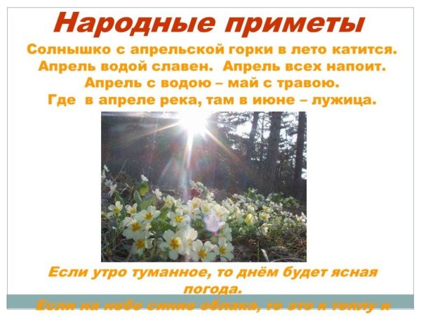Народные приметы о природных явлениях для детей