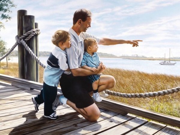 Счастливая семья с сыном