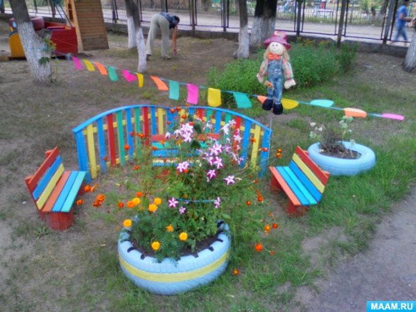 Украшение участка в детском саду летом