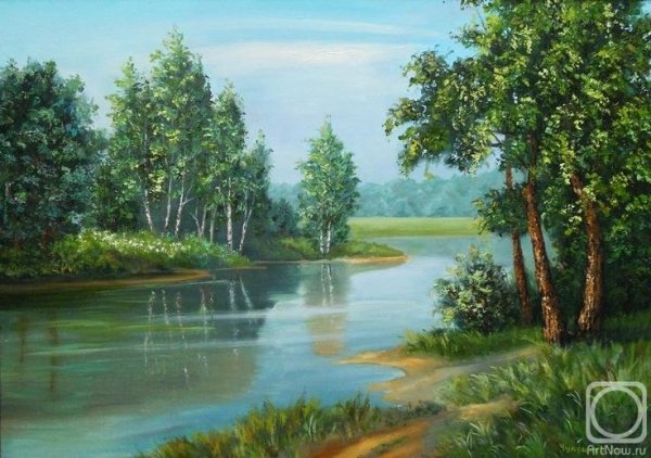 Летний пейзаж акрилом