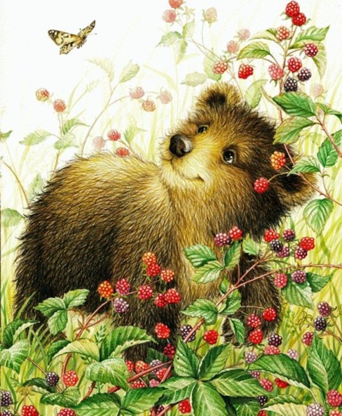 Медвежонок в малиннике