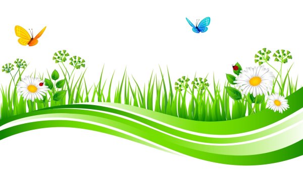 Травка с цветочками