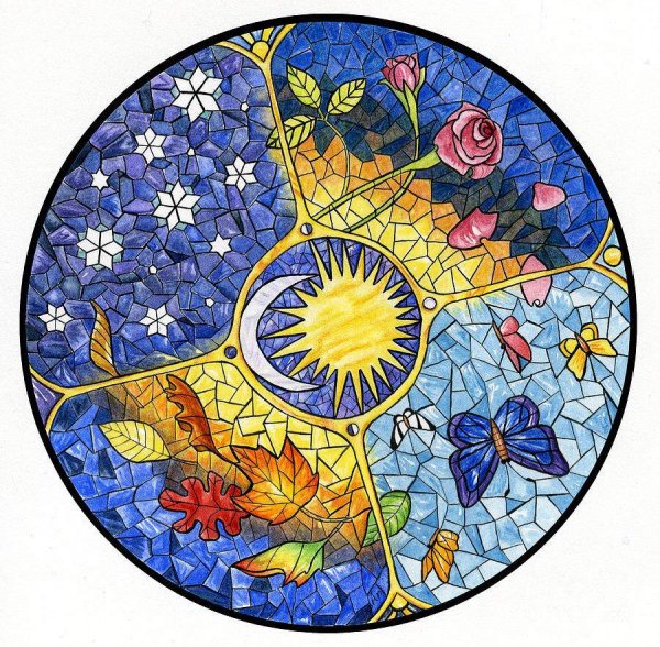 Декоративная композиция в круге