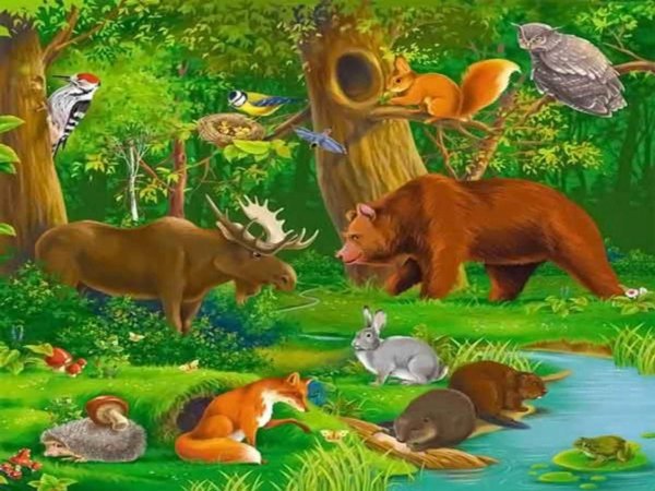 Рисование для детей лес