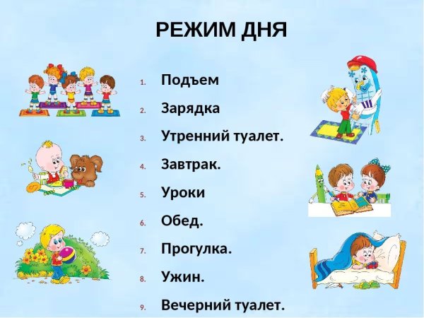Распорядок дня рисунок