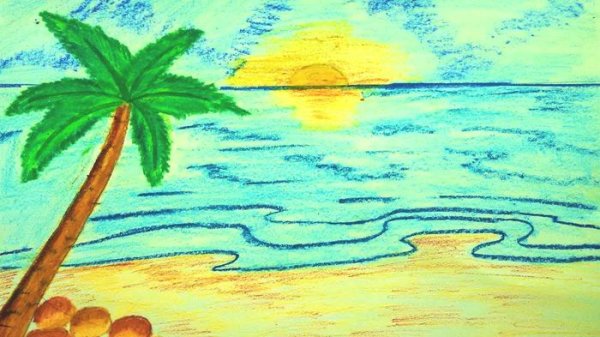 Рисунок лето карандашом для начинающих