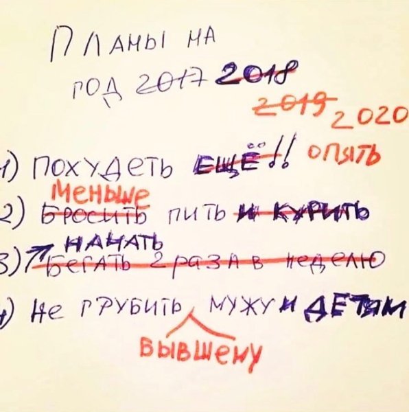 Планы на год прикол