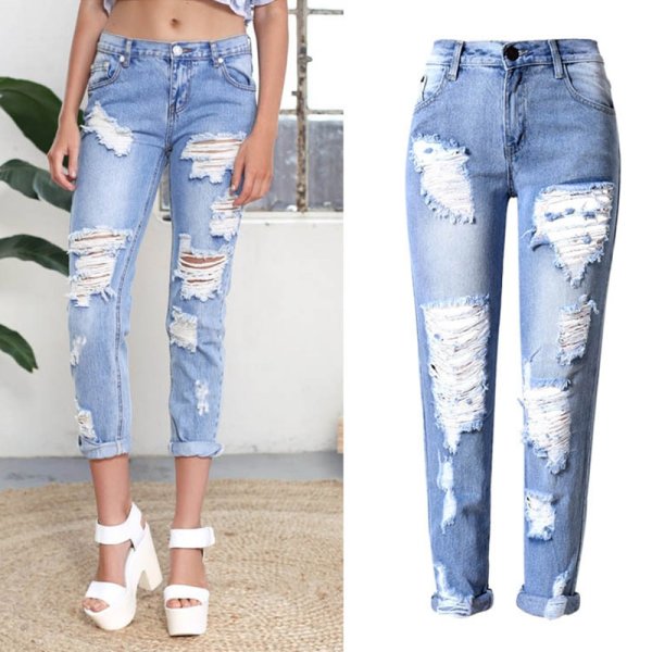 Джинсы с дырками