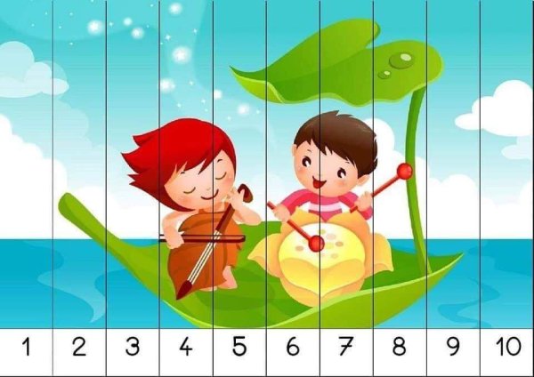 Математические пазлы цветы для дошкольников