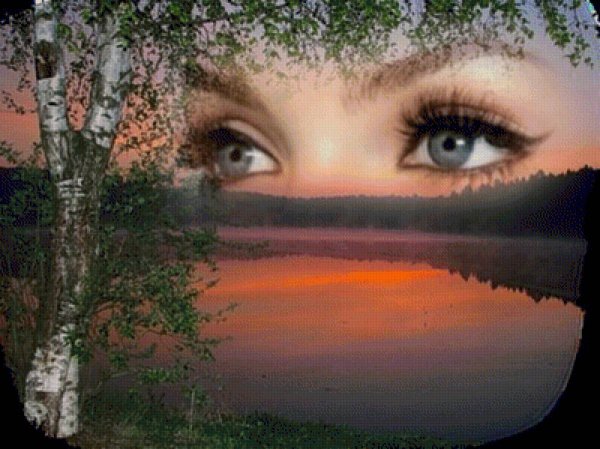 Глаза на фоне природы