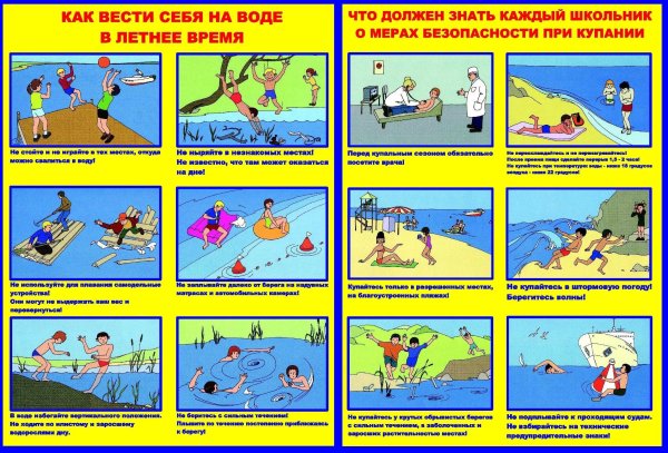 Правила и меры безопасности на водоёмах в летний период