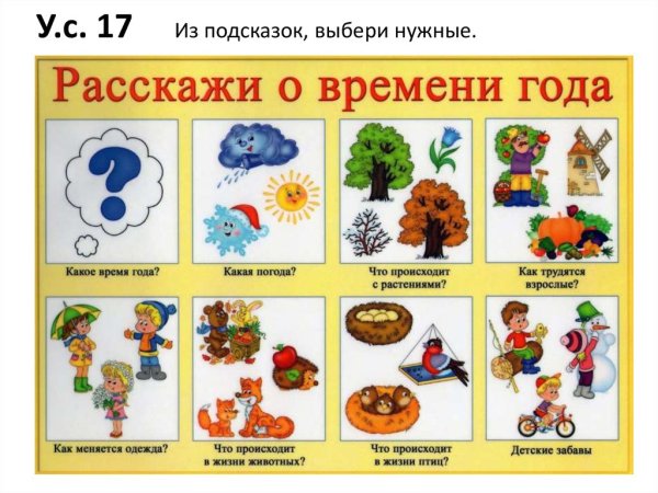 Времена года для дошкольников