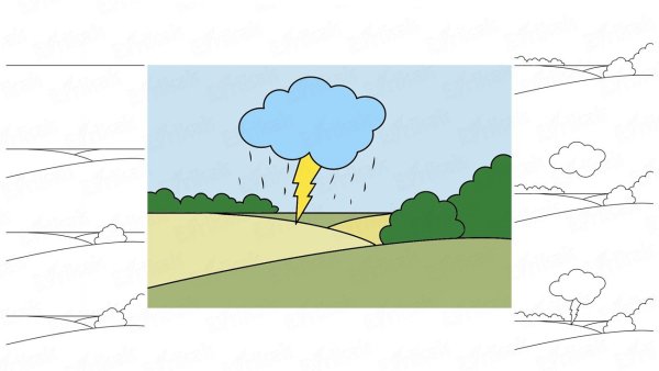 Поэтапное рисование летнего пейзажа