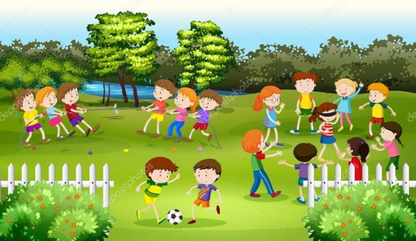 Дети в лагере мультяшные