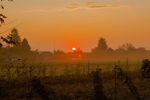 Закат в деревне