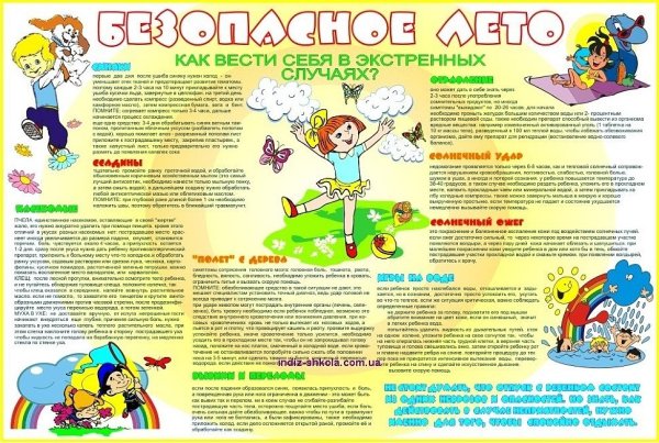 Правила поведения летом для детей