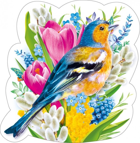 Луг с цветами и бабочками