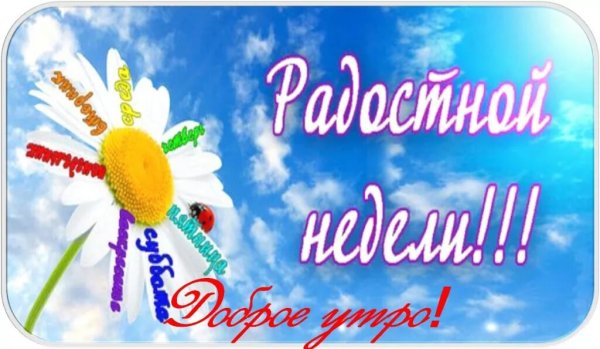 Доброго понедельника и удачной недели