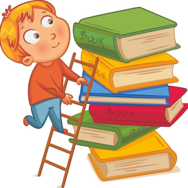 Мультяшные дети с книгами