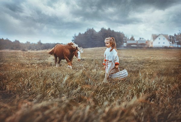 Детская фотосессия в деревне