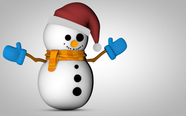 Веселый Снеговик на прозрачном фоне