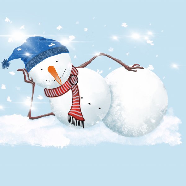 Красивые снежные Снеговики