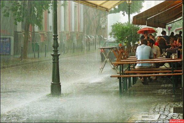 Дождь летом в городе