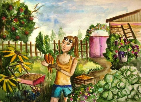 Лето на даче рисунок