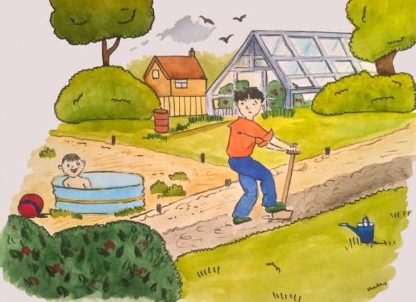 Рисуем дачу для детей ве