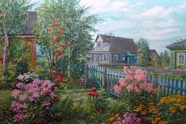 Деревня Флоксы живопись