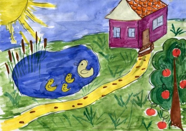 Детские рисунки на тему дача