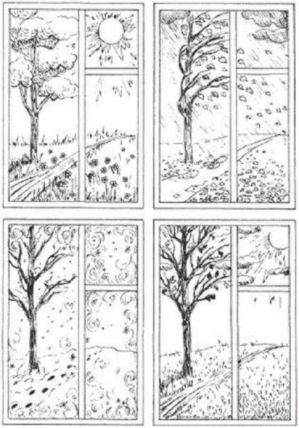 Снег за окном