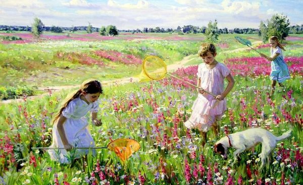 Аверин Александр Николаевич художник на лугу