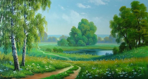Летний пейзаж для детей
