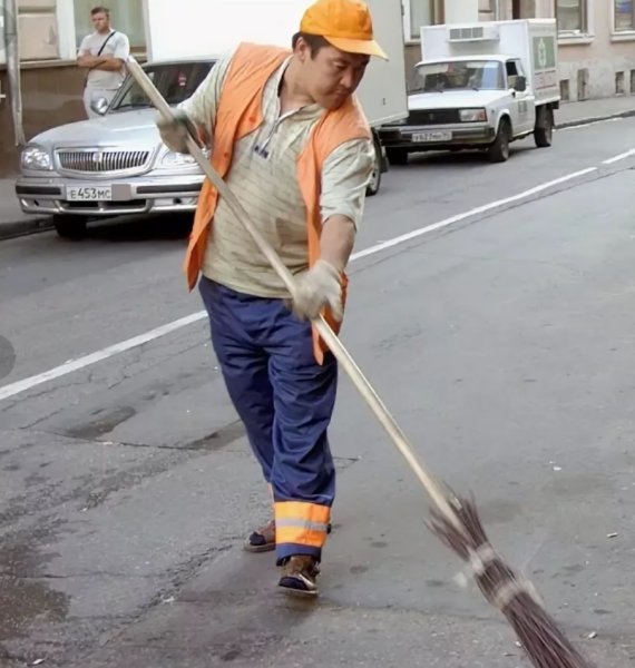 Дворник иллюстрация