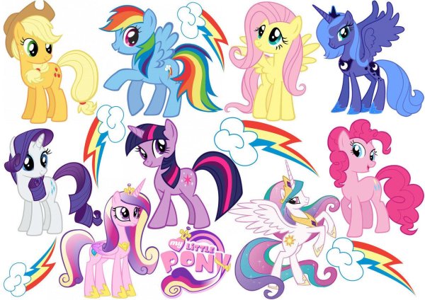 Пони цветные