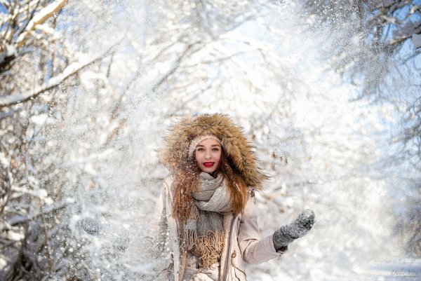 Девушка в платье зимой фотосессия