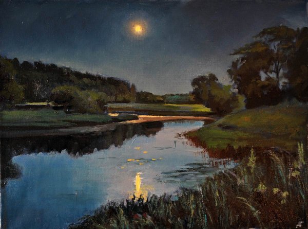 Суходольский Петр Александрович картины ночь Луна