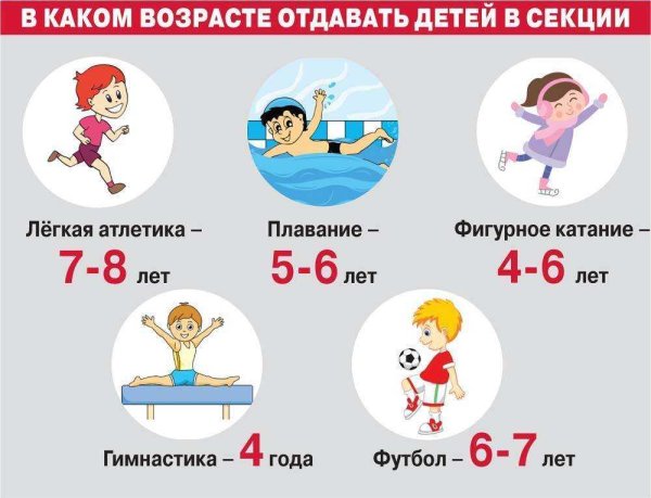С какого возраста детей отдают в спорт