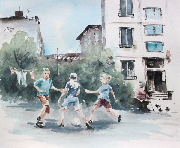 Композиция люди в городе